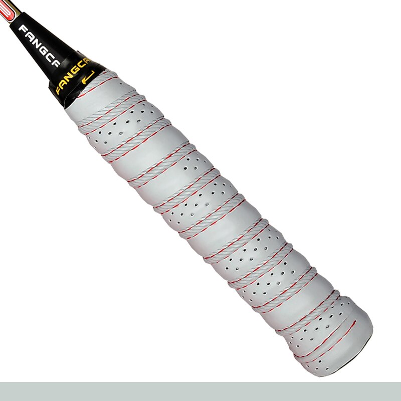 Fangcan Pu Lederen Tennis Vervanging Grip Tape Dikke Squash Badminton Tennis Racket Geribbelde Grip Kussen Wrap: Gray