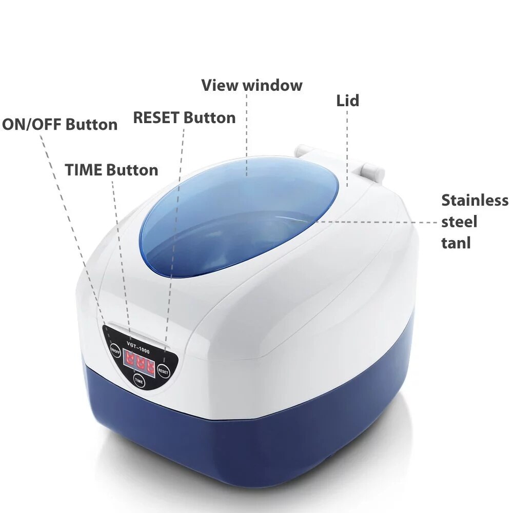 Nettoyeur ultrasonique VGT-1000, 750ml, affichage numérique, bain, montre, lunettes, circuits imprimés, Machine de nettoyage, outils de manucure et d&#39;ongles