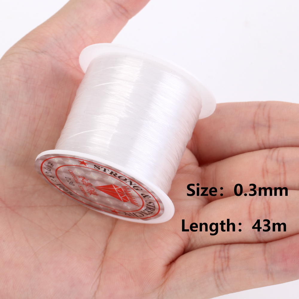 0.2-0.6mm White Fishing Line For Beads Wire Clear Non-Stretch Nylon String Beading Cord Thread For Jewelry Making Supply