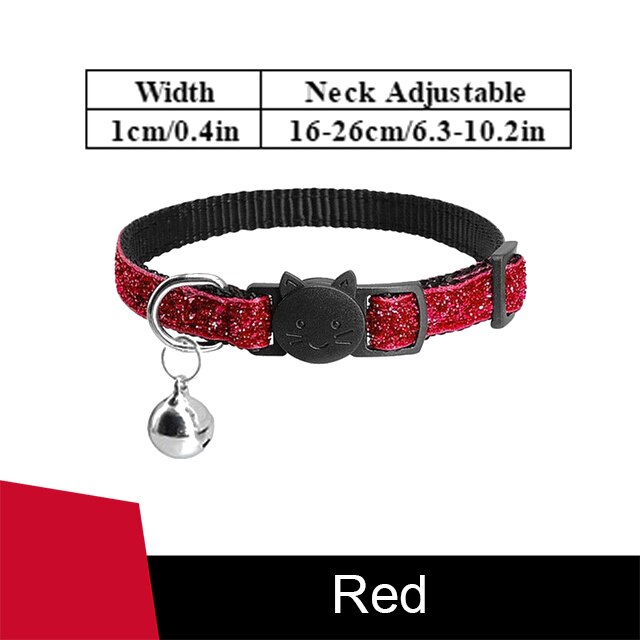 Breakaway Cat Collar with Bell Flea Cat Collar for Cats Cute Cat Collar Pet Product Cat Collar Charm Quick Release Cat Collar: Red