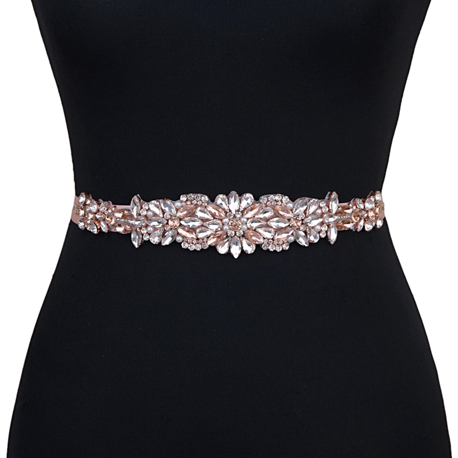 Jahrgang Rosa Kleid Gürtel Rose Gold Hochzeit Gürtel für Frauen Schmuck Gürtel Strass Schärpe Braut Juwel Gürtel Abendkleid Gürtel