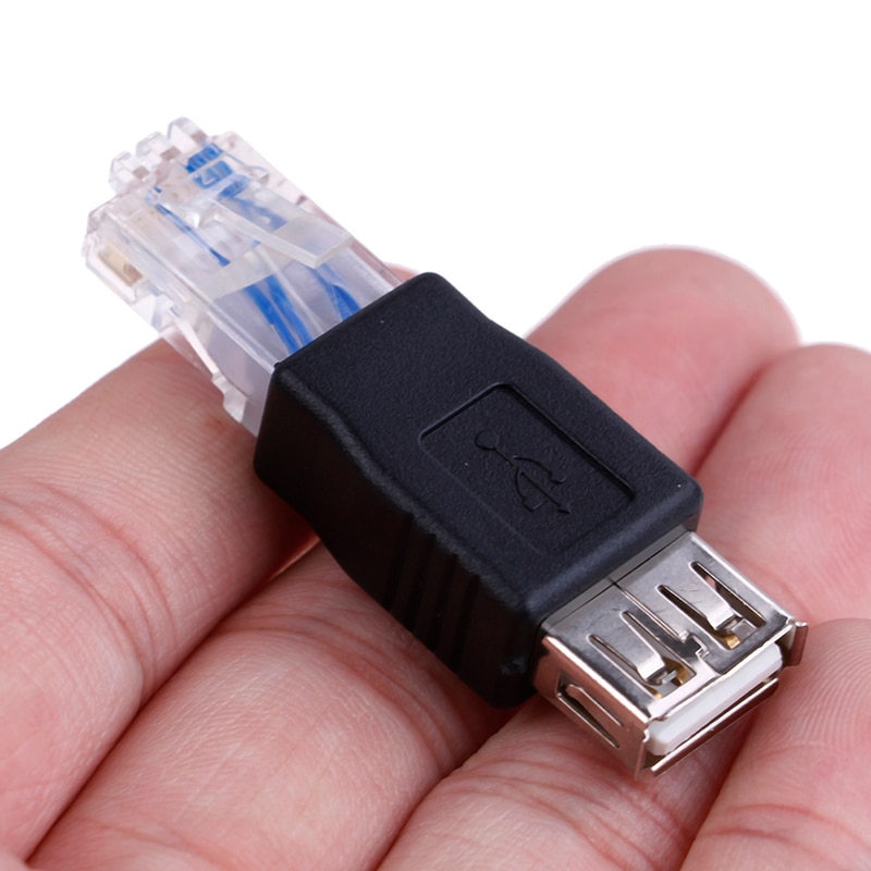 1Pc Ethernet RJ45 male to USB female connector converter adapter