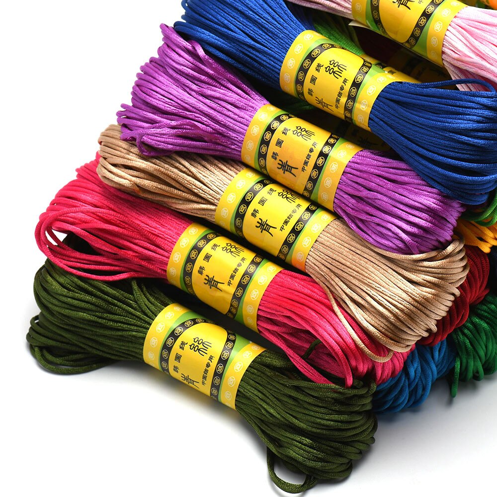 20 m 1,5 mm Satin--Nylon-Zierkordel, Rattail-Kordel, chinesischer Knoten
