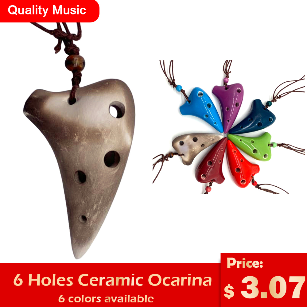 Ocarina de cerámica con 6 agujeros, instrumento Musical de Alto C con cuerda, puntuación de música para amantes de la música y principiantes, de música