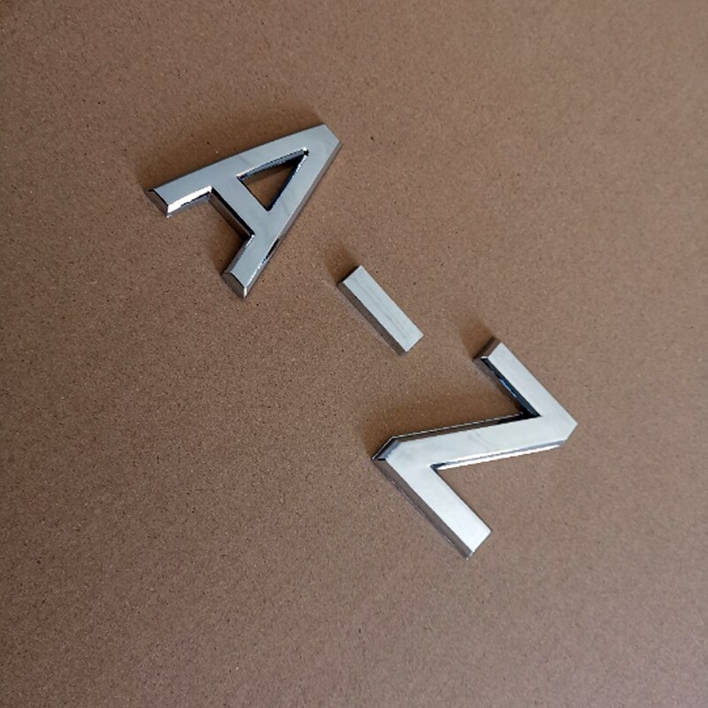 5 cm, 3D Cijfers Cijfer brief van het alfabet Plaat Plaque Aanmelden Sticker Met zelfklevende voor deur, zilveren Plaque Nummer