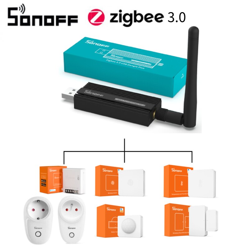 SONOFF ZB Dongle-Plus Zigbee 3,0 USB Universal ZigBee Gateway vía ZHA o Zigbee2MQTT Compatible con ZBMINI SNZB S26R2ZB Alexa