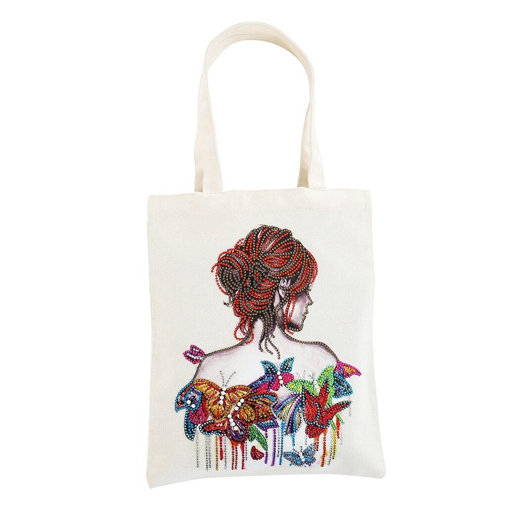 Diamant Schilderen Tote Bag Herbruikbare Duurzaam Diy Diamant Art Handtas Opvouwbare Opbergtas Kruissteek Borduren Kit Art Craft: 1PCS-E