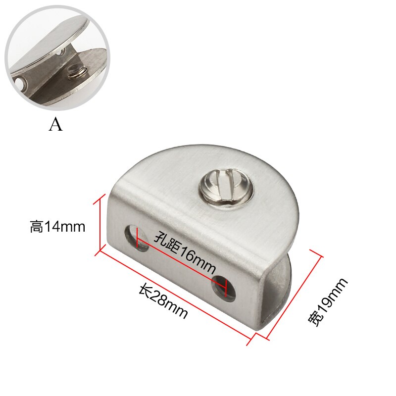 Abrazaderas de vidrio de acero inoxidable, soportes fijos, estantes montados en la pared, soportes de esquina, Clips de armario, 2 uds.
