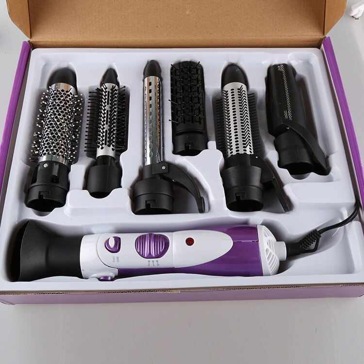 220V 7 In 1 Hair Dryer Multifunctional Blow Dryer Hairdryer Machine Comb Hair Curler Straightener DIY Styling: Default Title