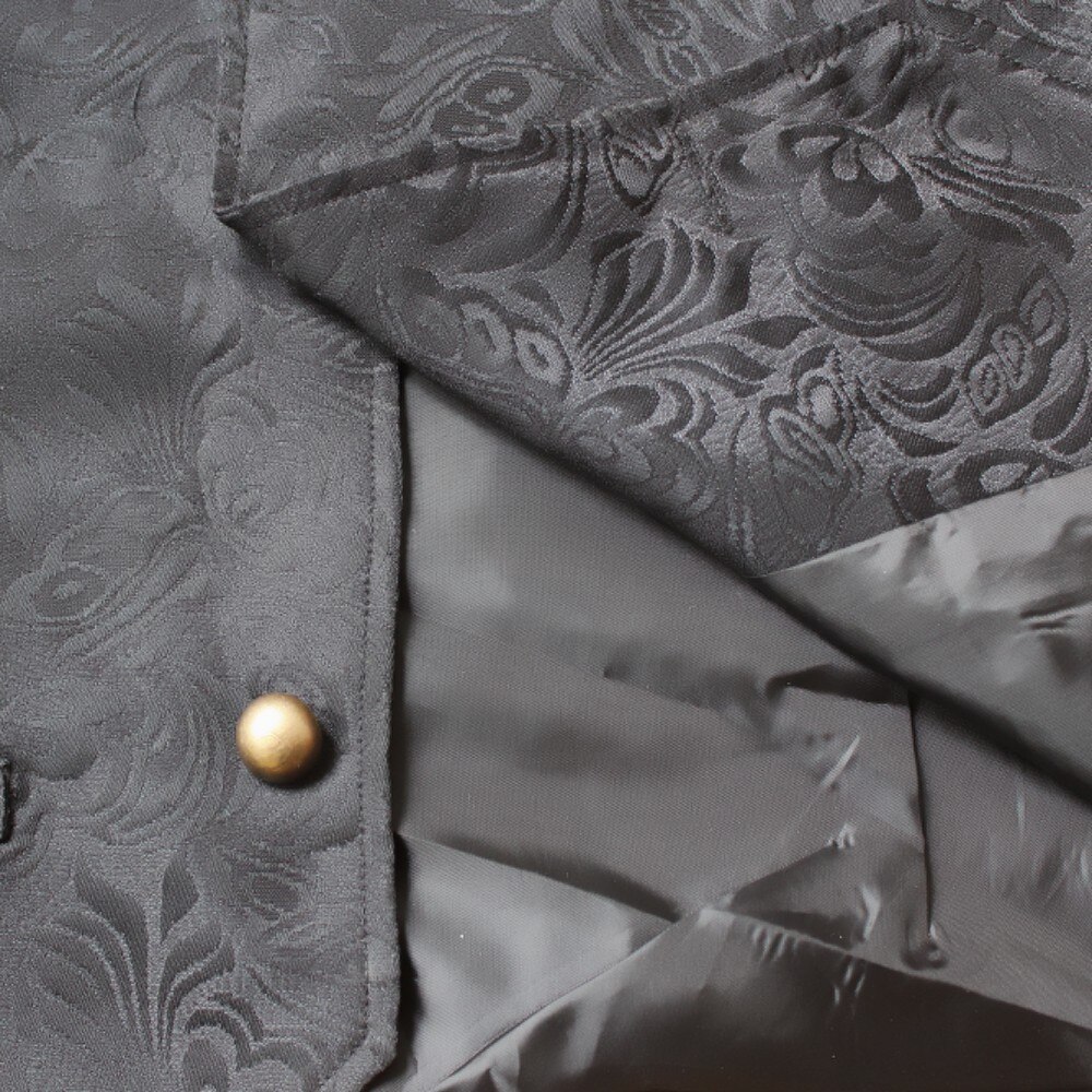Gentleman Vintage kamizelka kamizelka wiktoriański czarny mężczyźni Steampunk Gothic żakardowe męskie wesele kostium dla mężczyzn Blazer garnitur