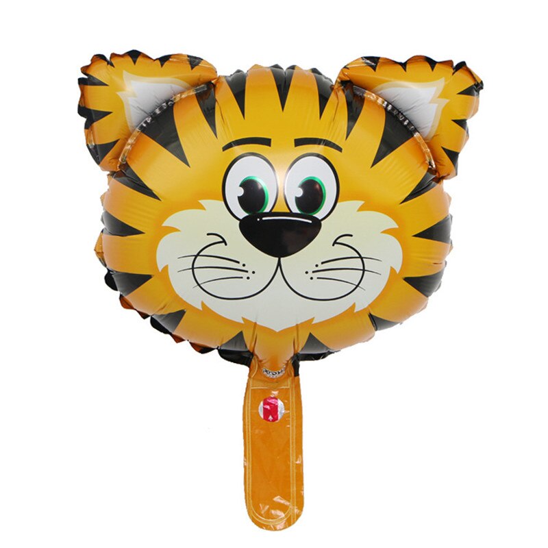 Mini dyr hoved folie balloner oppustelige luftballon tillykke med fødselsdagsfest dekorationer børn baby shower festartikler: Tiger
