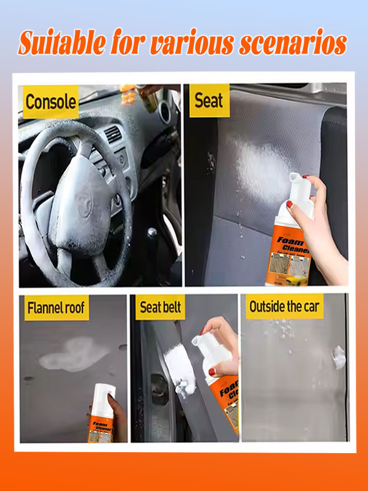 Nettoyant en mousse pour voiture, produits de nettoyage pour intérieur de véhicule, Spray en mousse pour le nettoyage de la maison et de la voiture