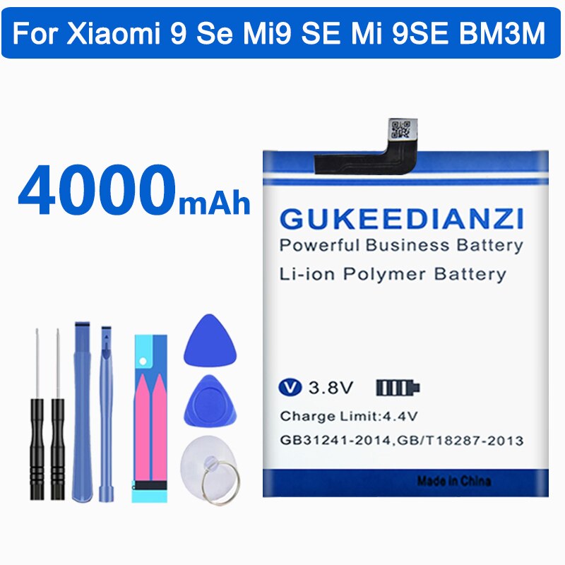 Original BM3M pour batterie de téléphone Xiaomi Mi9 SE, Batteries de remplacement MI 9 SE Mi9SE 4000mAh + pas de suivi
