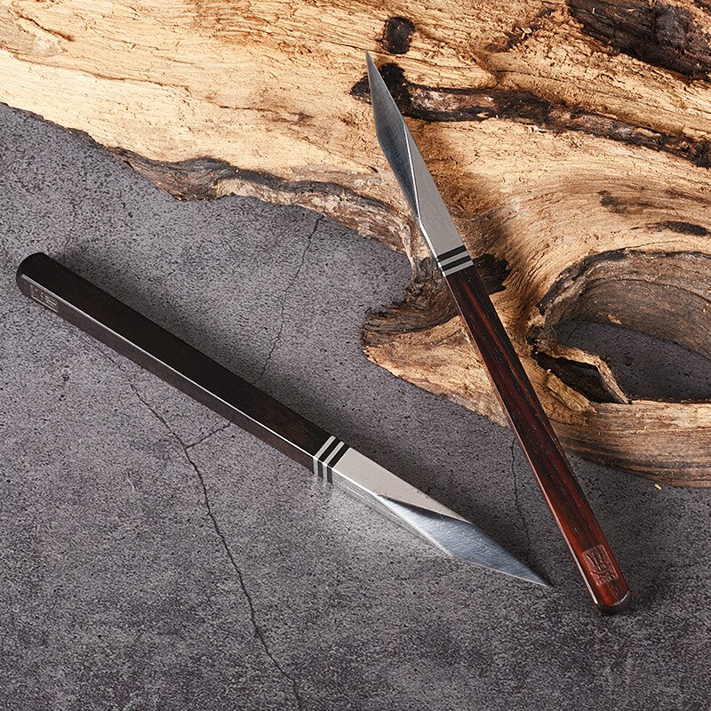 The tea knife Stainless steel Damascus pu-erh tea by hand Wooden handle pry tea cone parts Teaware