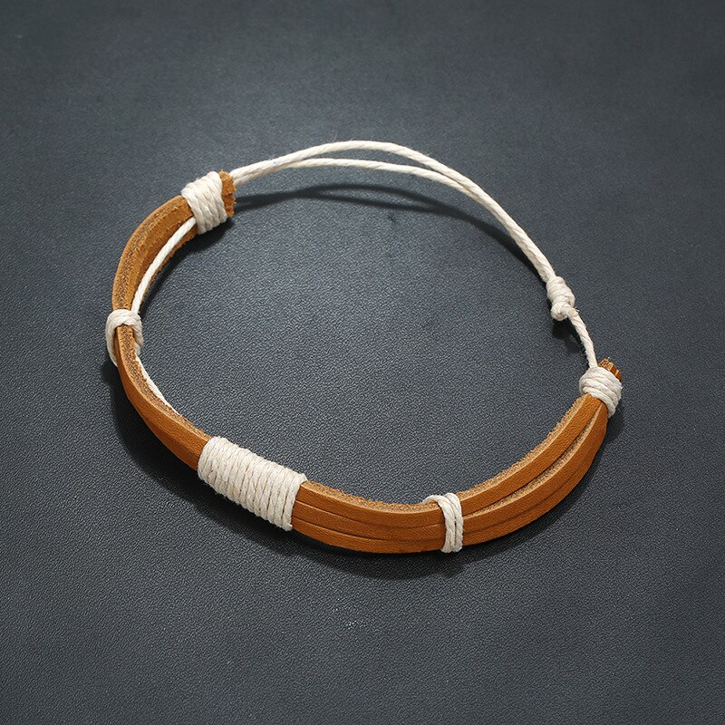 Jahrgang Charme Handarbeit Gewebt Männer Leder Armbänder Frauen Jahrgang Armreif Männlichen Homme Schmuck Zubehör