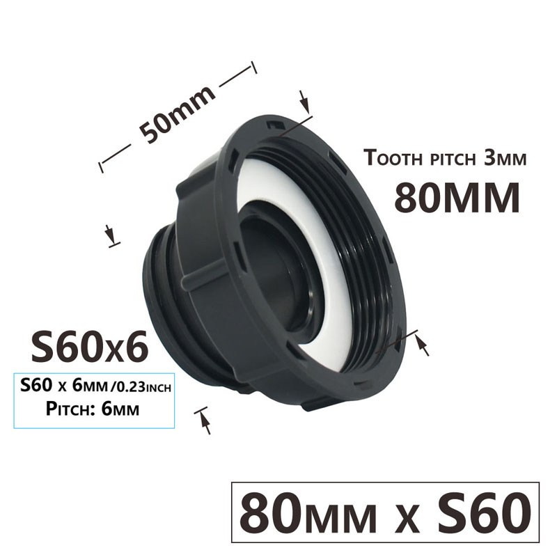 IBC Tank Adapter S60 x 1/2" 3/4' 1" 1.5 2" 63/75/80/100mm Thread Connector Ton Barrel Connect 1000 Liter IBC Tank Fitting: green