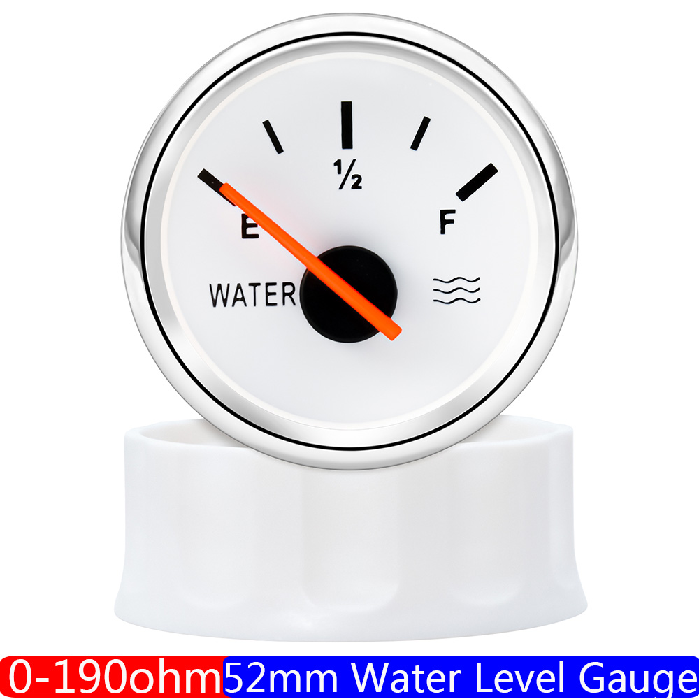 Boat Car 52MM Water Level Gauges 0-190ohm Red Light Marine Water Tank Level Indicator Meter Water Level Sensor 100-550MM Custom: SKY BLUE