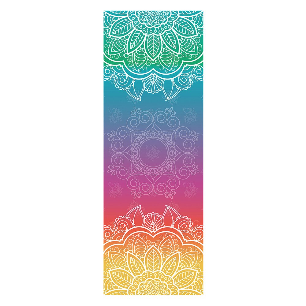 Tapis de Yoga de voyage tapis de Yoga imprimé antidérapant tapis pliant Ultra mince Portable pour Yoga Pilates exercice de remise en forme à domicile fibres superfines: Beige