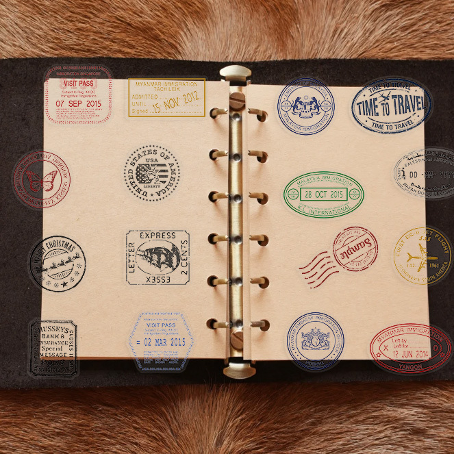 60Pcs Transparent stamp Stickers Fresh Stamp Pet Decals For Phone Laptop Suitcase Notebook Skateboard Waterproof Stickers