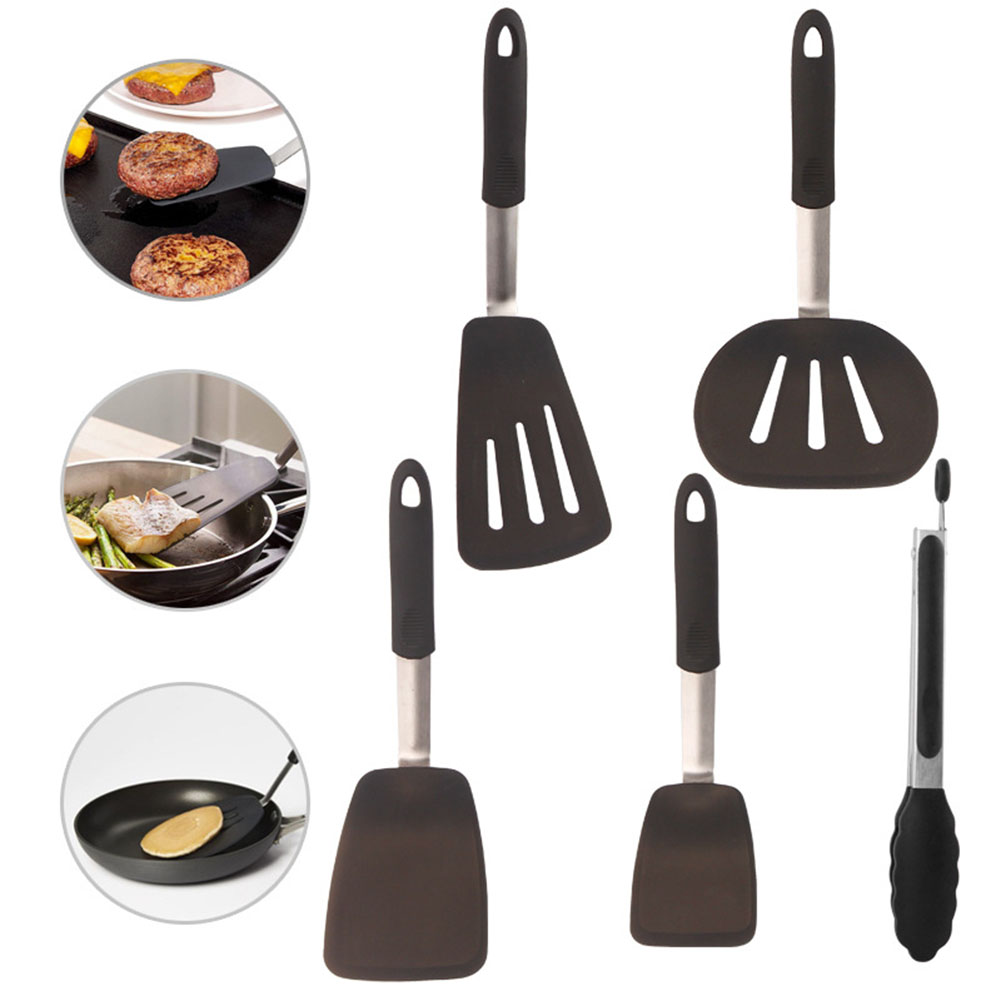 Silicone Kitchen Utensil Nonstick Cooking Utensils Spoon Soup Ladle Turner Pancakes Spatula Tong Cookware Baking Gadget