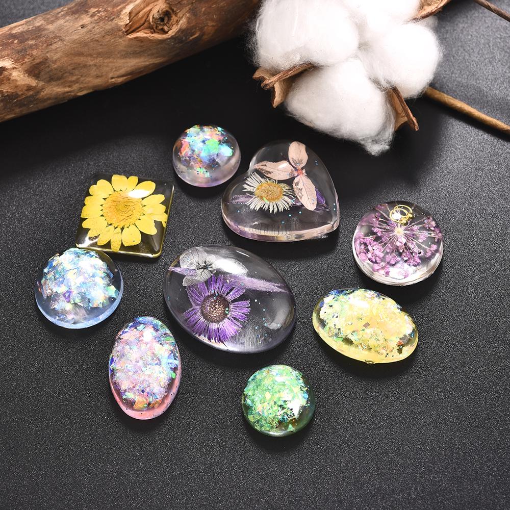 DIY Kit para hacer joyas de resina del molde de silicona con anillo colgante Base Configuración de flores secas de fabricación de la joyería conjunto de herramientas