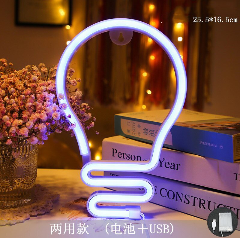 LED Neon Light Sign Clouds USB AAA Battery Powered Wall Art Bedroom Decor Hanging Home Wedding Party Decor Xmas: Blue Bulb