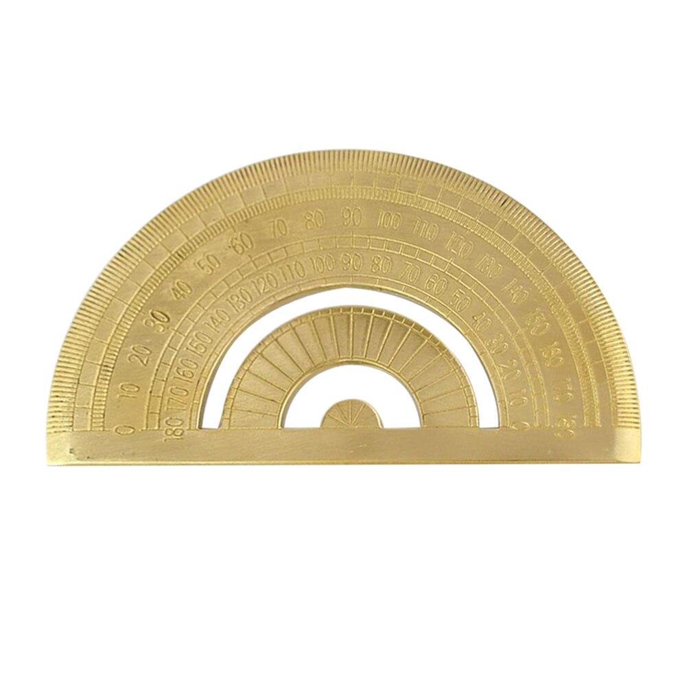 Antique Protractor Ruler Vintage Brass Triangle Ruler Semicircular Protract... β Vicedeal