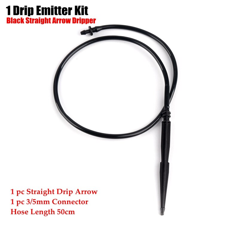 2Sets Garden Drip Irrigation System Kits Bonsai Flower Watering Drip Arrow Drippers Gardening Drip Emitters Sprinklers: 1Drip Black Straight
