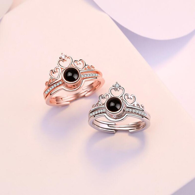 100 Talen I Love U Liefde Ringen Projectie Rose Gouden Ring Romantische Liefde Geheugen Wedding Ring Sieraden