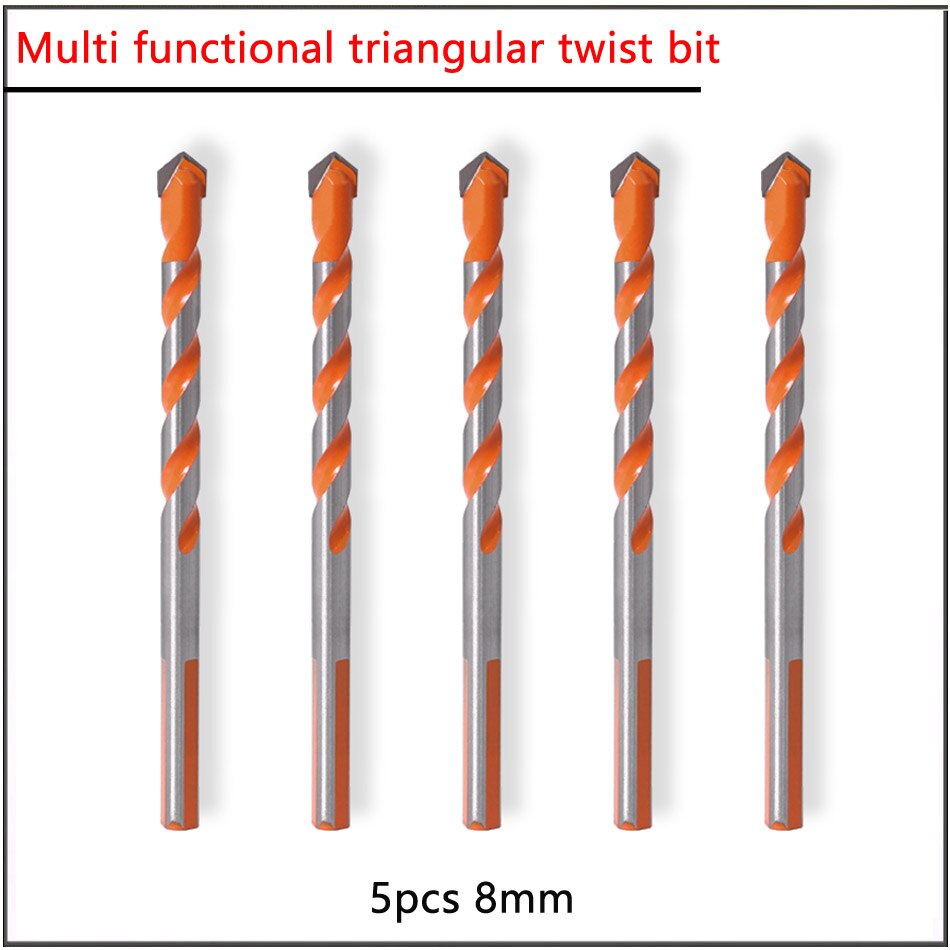 5 stk 5 6 8 10 12mm trekantet bit multifunktion trekant bit super hård legeret beton cement træ boring elektrisk bor: 5 stk 8mm