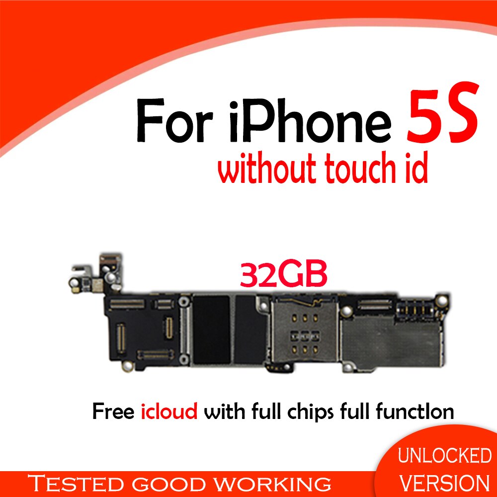 16GB /32GB/64GB for iphone 5S Motherboard with IOS System,Original unlocked for iphone 5S Mainboard with Full Chips: 32GB No Touch ID