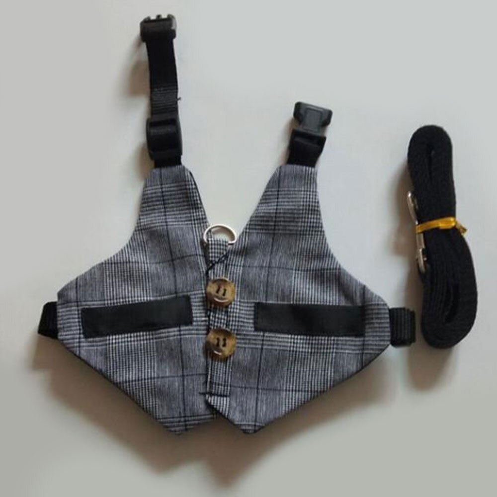 Huisdier multifunctioneel vest harnas tractie touw kit verstelbaar zacht harnas met knoop ornament voor konijn kitten kleine hond