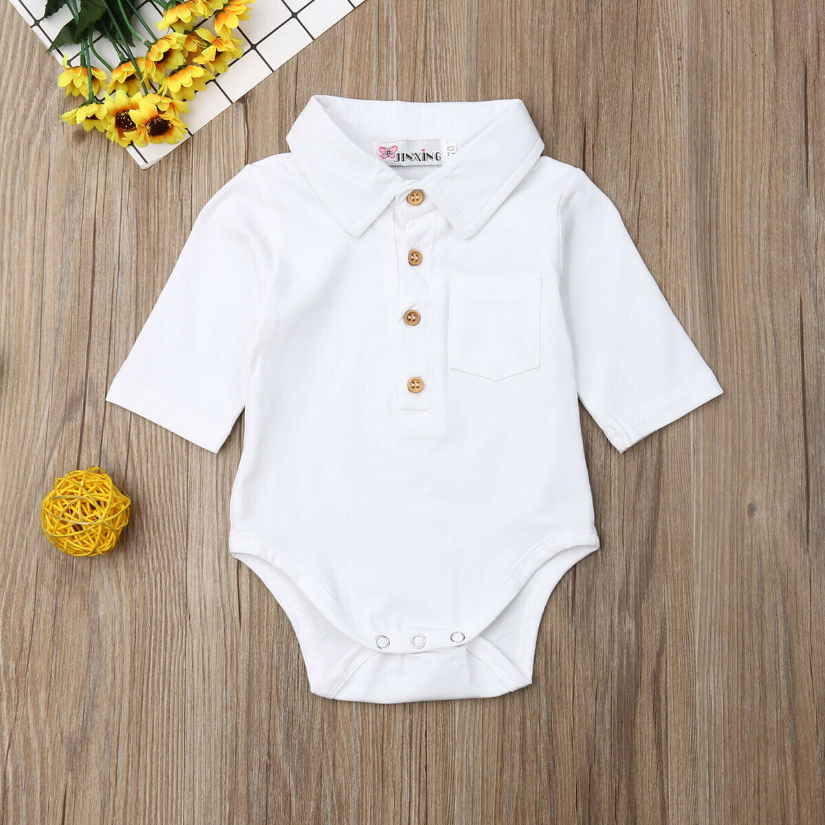 Baby Summer Clothing Infant Baby Boy Gentleman Solid Formal Bodysuit Short Sleeve Turn Down Collar Shirts Jumpsuit Set