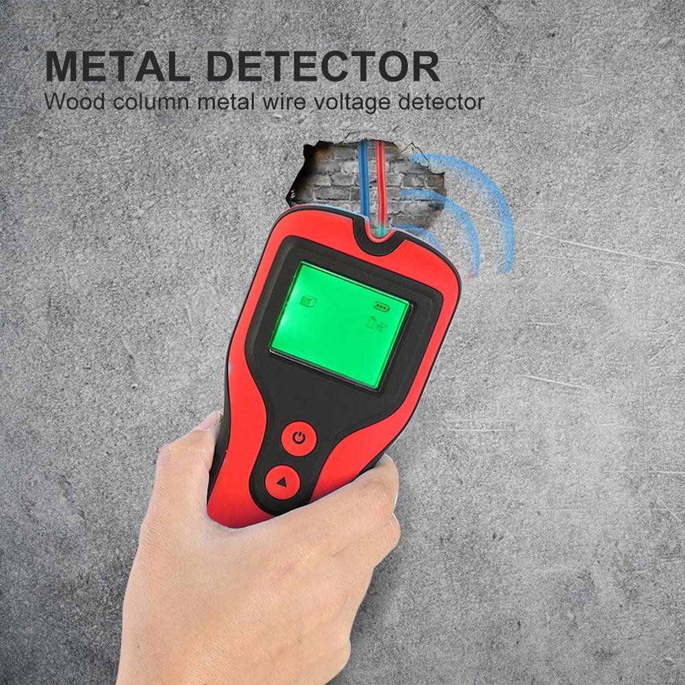 Metal Detector Backlit Black AC Wood Finder Cable Wires Depth TrackerUndeground Sturs Wall Scanner LCD HD Display Beep