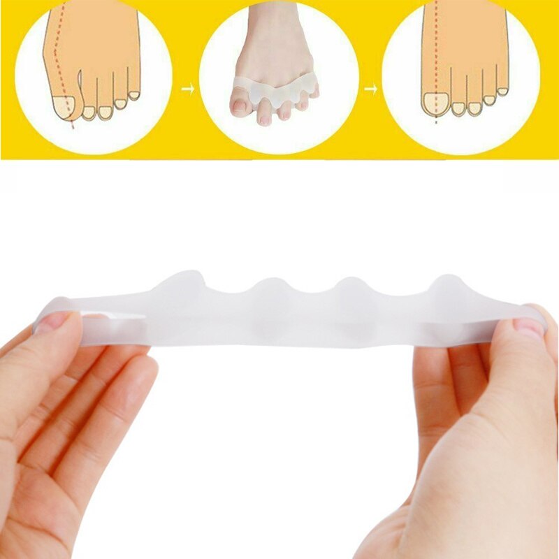 2 stk= 1 par tåseparator hallux valgus knystkorrektor orthotics fødder knogle tommelfinger justering korrektion pedicure glattejern