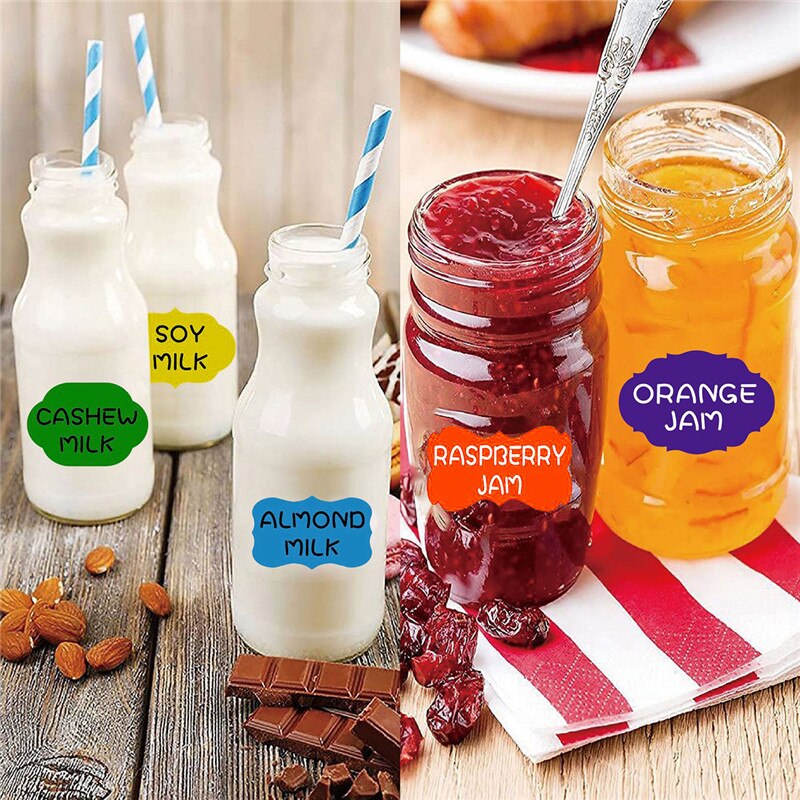 150 PCS/Roll Irregular Label Sticker Erasable Removable Waterproof Sticker for Glass Bottle Jar Spice Stickers