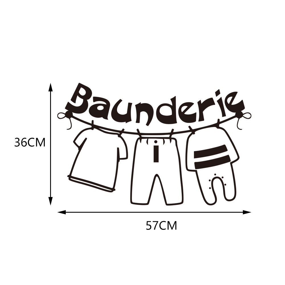 Buanderie Lessive Laundry Room Reminder Washing Quotes Signs Wall Sticker Decoration for Washing Utility Room Removable Decals: DW3188