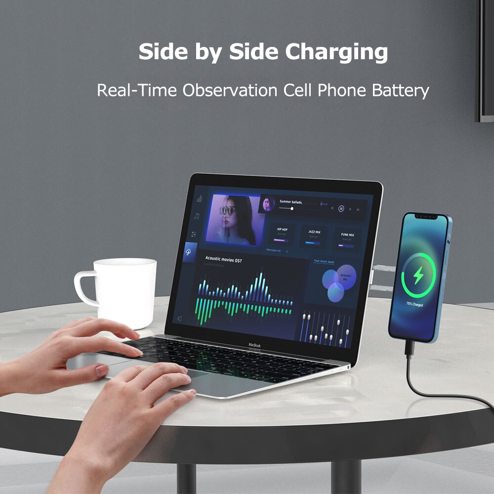 Die neueste laptop-mehrbildschirm-seitenhalterung verbindet handyhalterung und apple-tablet-halterung mit ultradünnem magnetischem handyhalter