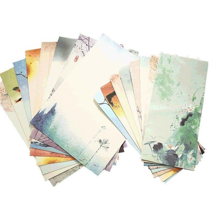 6 unids/set Vintage y sobre papel de carta Set (4 de papel de carta + 2 sobres) flores para manualidades sobre papel de cartas de papelería