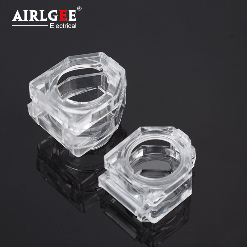 22mm button protective cover transparent square knob switch protective cover flat button reset button high button