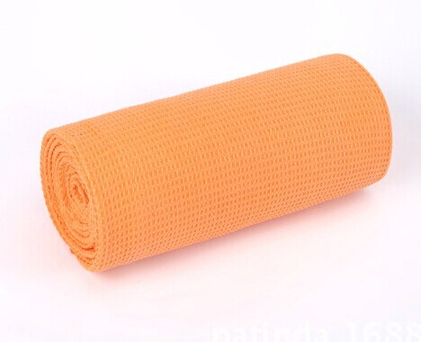 Goedkope wafelpatroon yoga handdoek fitness bikram yoga mat antislip deken oefen pilates mat outdoor yoga mat handdoek: Oranje