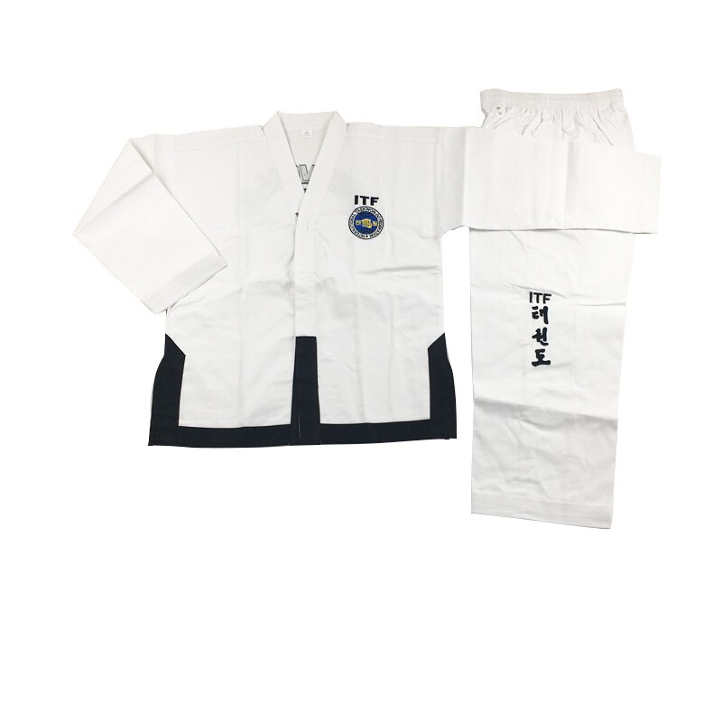 Uniforme estándar de Taekwondo Dobok, uniforme ITF para maestro asistente, exquisito bordado, traje de Taekwondo,: 190cm
