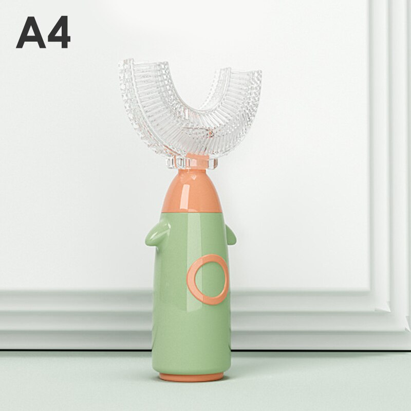 1PC spazzolino da denti per bambini a forma di U 360 ° spazzolino da denti per bambini cura dei denti per la pulizia dei denti spazzolino da denti per bambini spazzola per bambini cura dentale: A4