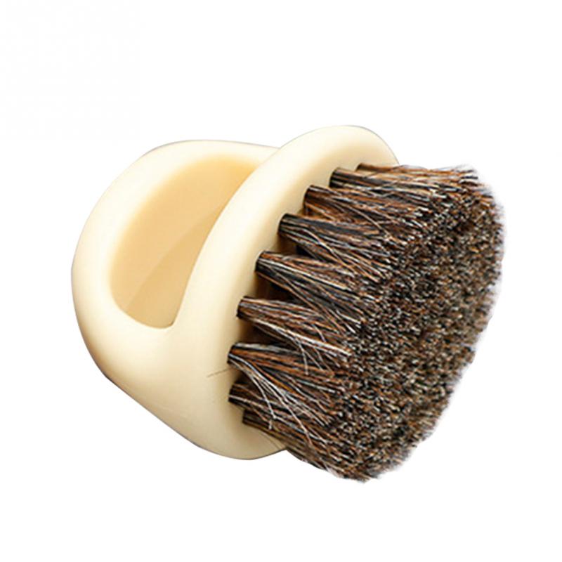 Peine de para hombre, cepillo de afeitar para Barbero, aparato de limpieza de barba Facial, herramienta de afeitado, cepillo de afeitar con mango: White Black