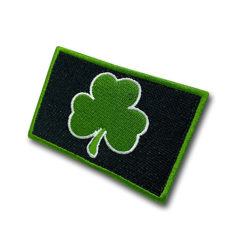 Shamrock Lucky clover Patches Velcro Embroidered Creativity Badge Hook and Loop Armband 3D Stick on Jacket Backpack Stickers