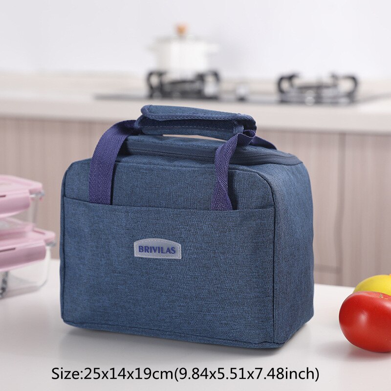 Przenośna torba na Lunch torebka termiczna na żywność dla biura wodoodporna torba dziecięca Bento Cooler Camping piknik na owoce: C Navy