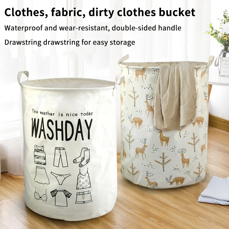 Badezimmer Schmutziger Wäschekorb, zusammenklappbar, Wäschekorb, Tasche, Zuhause, Aufbewahrungstasche, Organizer, Wäschekörbe aus Baumwolle