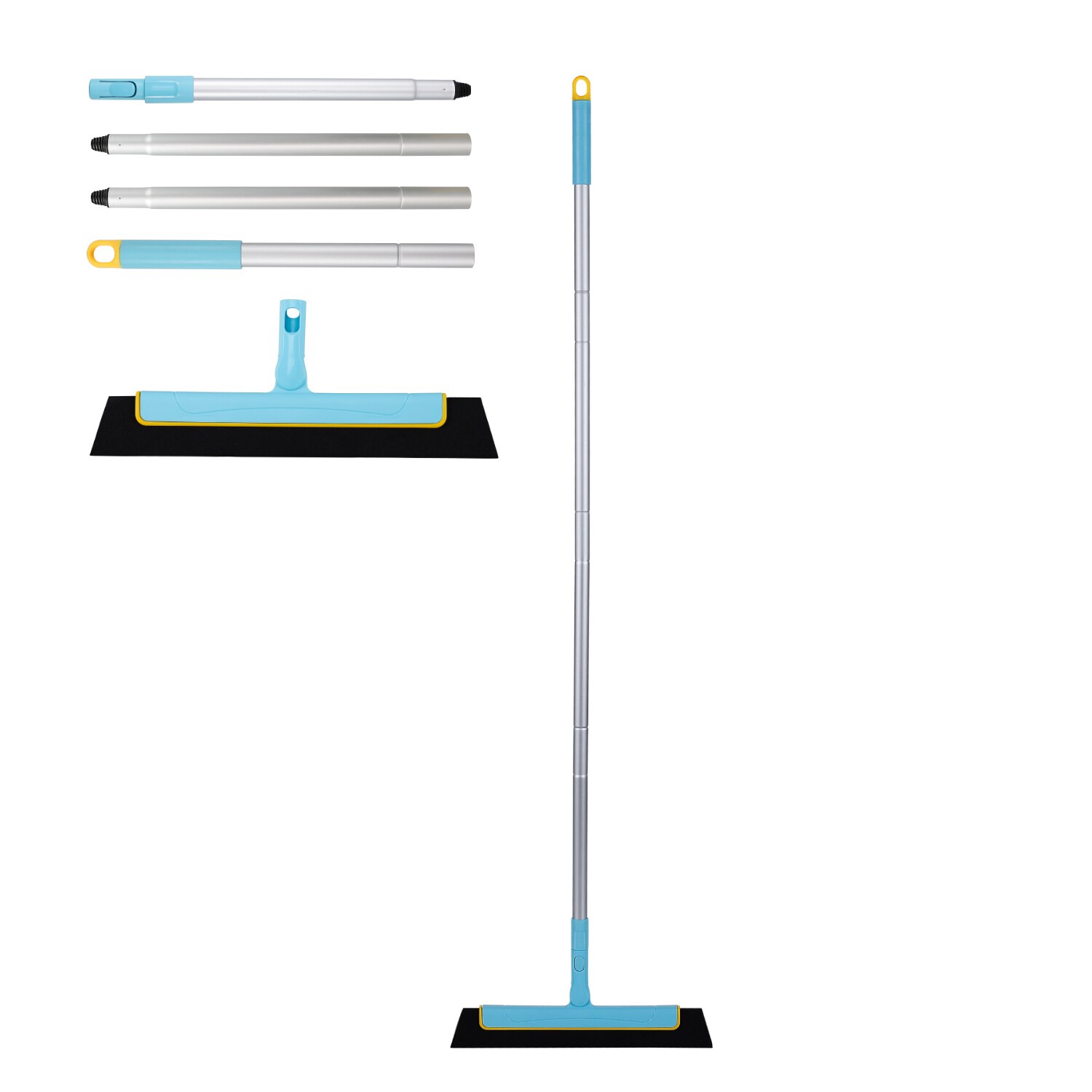 Cleanhome 38 Inch Verstelbare Zuigmond Bezem Glas Ruitenwisser Water Veegmachine Voor Badkamer Glas Window Cleaning Floor Ruitenwisser Bezem: Light  Blue