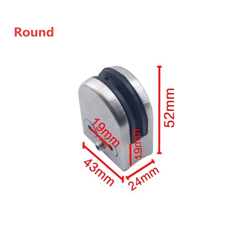 4Pcs Stainless Steel Square Clamp Holder Bracket Clip For Glass Shelf Handrails Silver