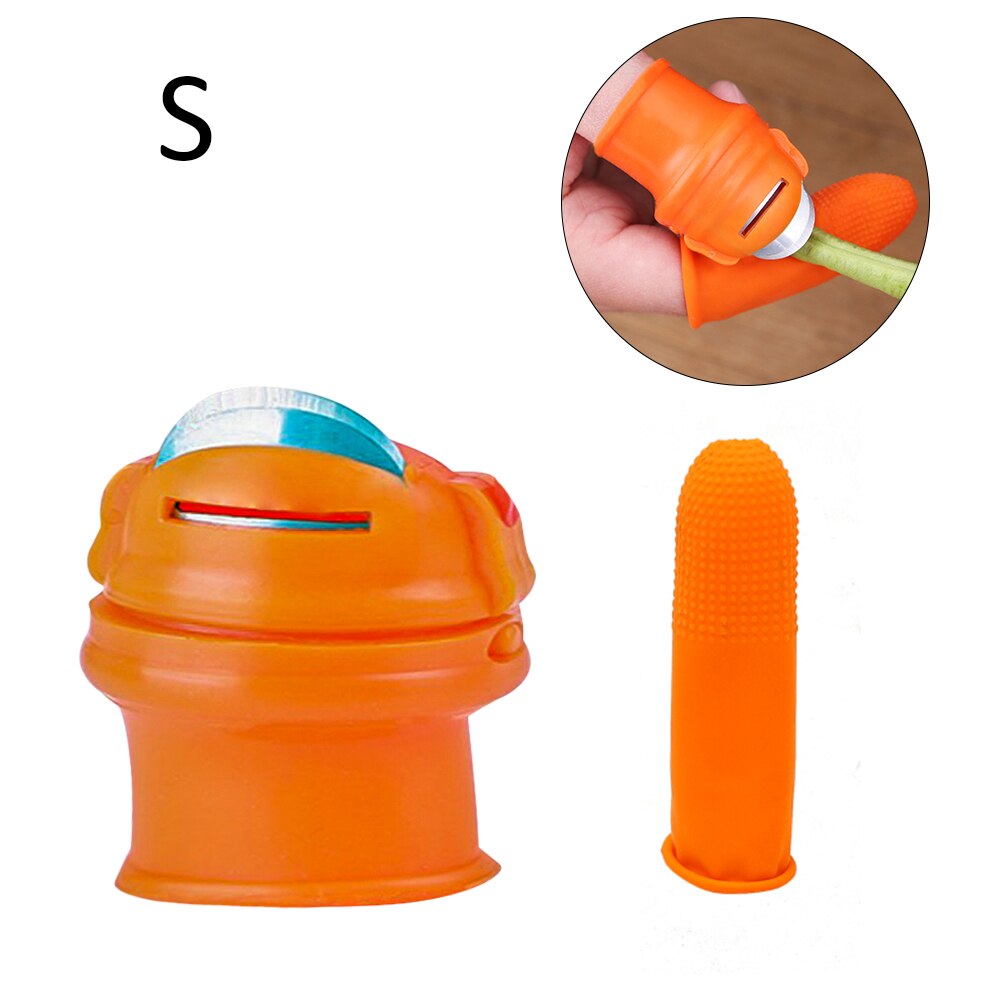 Protectores de silicona para dedos con hoja para frutas y verduras, funda para dedos, suministros de trabajo para jardín, ahorro de trabajo: S
